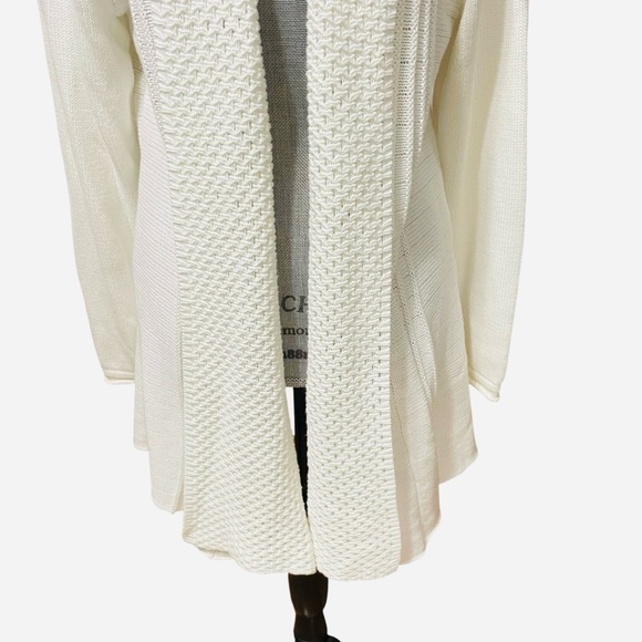 NC Collection Ivory Open Front Knit Cardigan Sweater XL - Picture 5 of 11